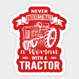 Tractor Woman Sticker